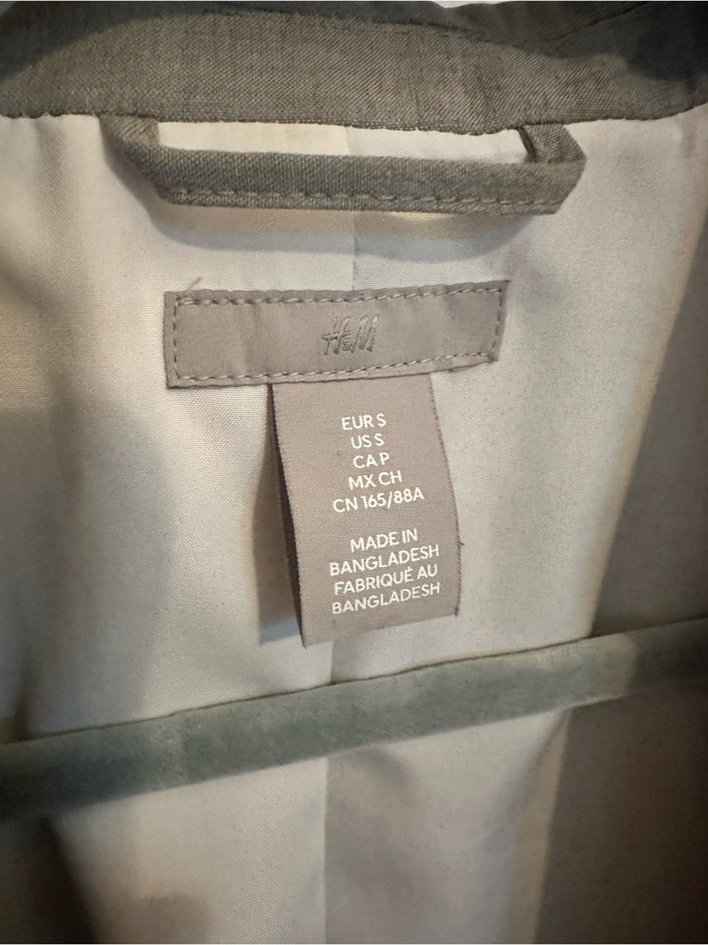 H&M Light Gray Tailored Single-Button Blazer - Picture 3 of 5